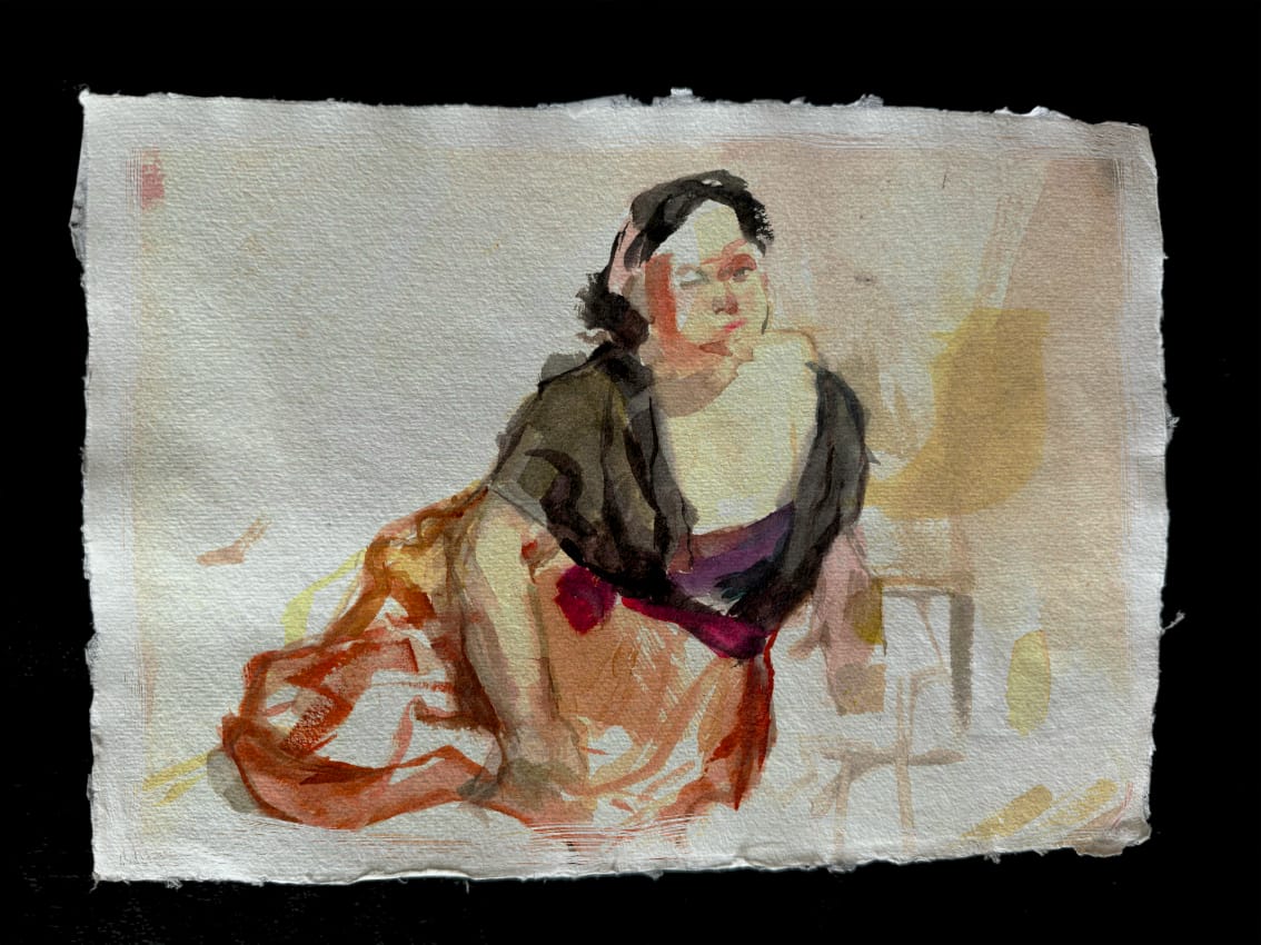 Model Reclining in Dress